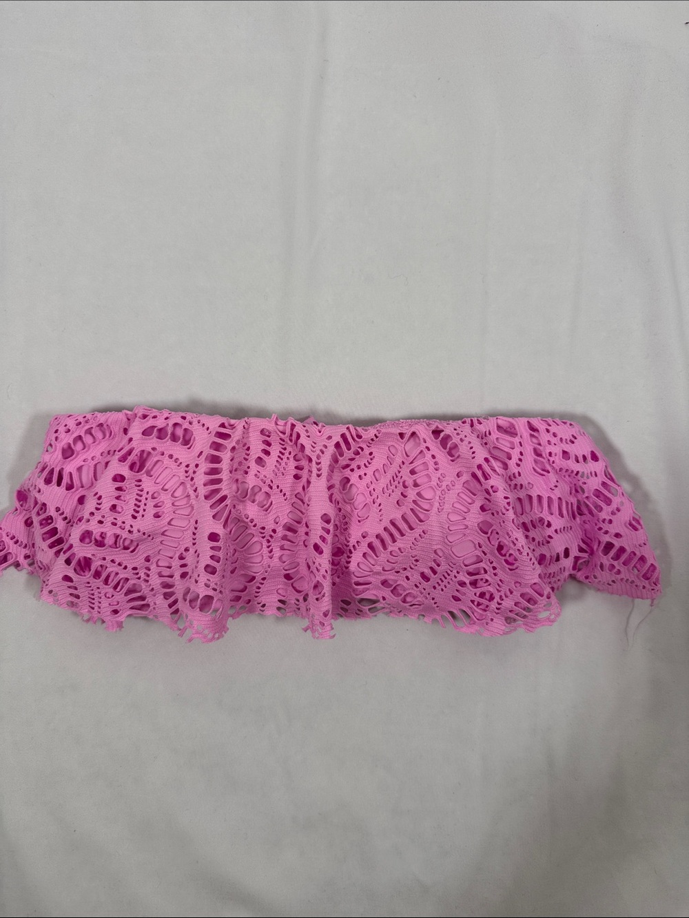 aerie Pink Crochet Bandeau Bikini Top